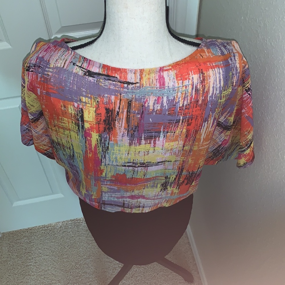 SIZE 10 London Times Multicolor/Black Dress - Picture 5 of 8
